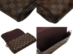 Excellent condition LOUIS VUITTON Favorite PM shoulder bag in Damier canvas, N41276, brown, pre-owned, item number 4b007747 