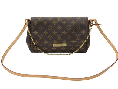 極美品 LOUIS VUITTON ルイヴィトン モノグラム フェイボリットMM ショルダーバッグ M40718 ブラウン ゴールド金具 中古 4b007748