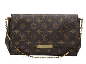 極美品 LOUIS VUITTON ルイヴィトン モノグラム フェイボリットMM ショルダーバッグ M40718 ブラウン ゴールド金具 中古 4b007748