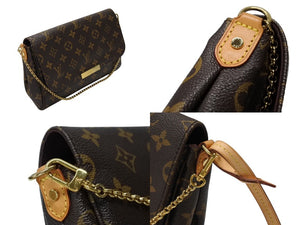 極美品 LOUIS VUITTON ルイヴィトン モノグラム フェイボリットMM ショルダーバッグ M40718 ブラウン ゴールド金具 中古 4b007748