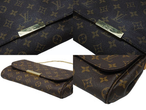 極美品 LOUIS VUITTON ルイヴィトン モノグラム フェイボリットMM ショルダーバッグ M40718 ブラウン ゴールド金具 中古 4b007748