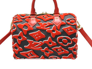 新品同様 LOUIS VUITTON × UF ルイヴィトン × ウルス フィッシャー スピーディバンドリエール25 ハンドバッグ M45552 レッド 中古 4b007749