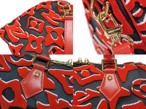 新品同様 LOUIS VUITTON × UF ルイヴィトン × ウルス フィッシャー スピーディバンドリエール25 ハンドバッグ M45552 レッド 中古 4b007749