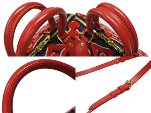新品同様 LOUIS VUITTON × UF ルイヴィトン × ウルス フィッシャー スピーディバンドリエール25 ハンドバッグ M45552 レッド 中古 4b007749