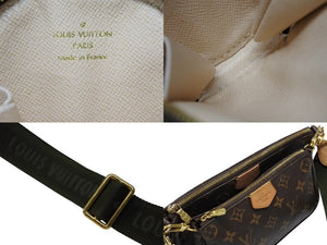 LOUIS VUITTON ルイヴィトン モノグラム ミュルティポシェット アクセソワール カーキ ショルダーバッグ M44813 美品 中古 4b007751
