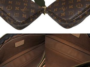 LOUIS VUITTON ルイヴィトン モノグラム ミュルティポシェット アクセソワール カーキ ショルダーバッグ M44813 美品 中古 4b007751