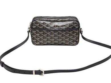 極美品 GOYARD ゴヤール カップヴェールPMバッグ ショルダーバッグ CAPVE2PMLTY01CL01P ブラック PVC レザー シルバー金具 中古 4b007752