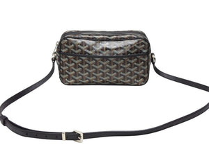 極美品 GOYARD ゴヤール カップヴェールPMバッグ ショルダーバッグ CAPVE2PMLTY01CL01P ブラック PVC レザー シルバー金具 中古 4b007752