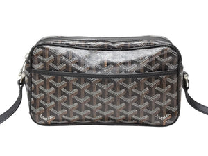 極美品 GOYARD ゴヤール カップヴェールPMバッグ ショルダーバッグ CAPVE2PMLTY01CL01P ブラック PVC レザー シルバー金具 中古 4b007752