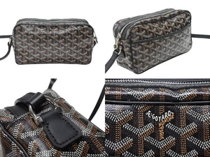 極美品 GOYARD ゴヤール カップヴェールPMバッグ ショルダーバッグ CAPVE2PMLTY01CL01P ブラック PVC レザー シルバー金具 中古 4b007752