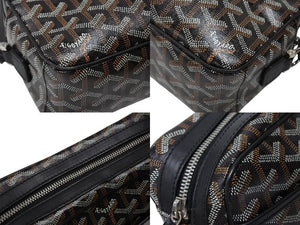 極美品 GOYARD ゴヤール カップヴェールPMバッグ ショルダーバッグ CAPVE2PMLTY01CL01P ブラック PVC レザー シルバー金具 中古 4b007752