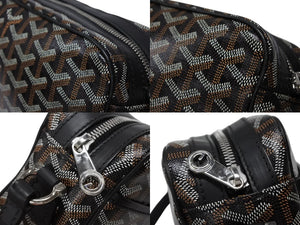 極美品 GOYARD ゴヤール カップヴェールPMバッグ ショルダーバッグ CAPVE2PMLTY01CL01P ブラック PVC レザー シルバー金具 中古 4b007752