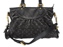 Load image into Gallery viewer, 極美品 LOUIS VUITTON ルイヴィトン LV ネオカヴィ MM ハンドバッグ M95351 モノグラム デニム ブラック 2WAY ゴールド金具 中古 4b007754