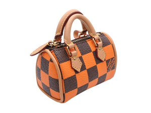 新品未使用 LOUIS VUITTON ルイヴィトン ポーチ ダミエ ポップ ミニ スピーディ チャーム R94096 サンプル品 オレンジ 中古 4b007755