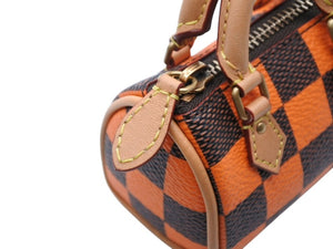 新品未使用 LOUIS VUITTON ルイヴィトン ポーチ ダミエ ポップ ミニ スピーディ チャーム R94096 サンプル品 オレンジ 中古 4b007755