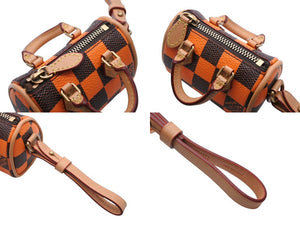 新品未使用 LOUIS VUITTON ルイヴィトン ポーチ ダミエ ポップ ミニ スピーディ チャーム R94096 サンプル品 オレンジ 中古 4b007755