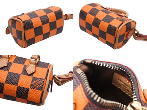 新品未使用 LOUIS VUITTON ルイヴィトン ポーチ ダミエ ポップ ミニ スピーディ チャーム R94096 サンプル品 オレンジ 中古 4b007755