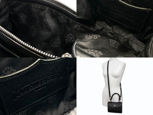 極美品 CHROME HEARTS クロムハーツ ドッグアダムス BSフレア 2WAYバッグ ダガージップ レザー シルバ−925 ブラック 中古 4b007756 