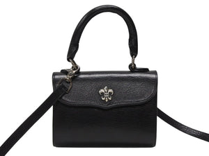 極美品 CHROME HEARTS クロムハーツ ドッグアダムス BSフレア 2WAYバッグ ダガージップ レザー シルバ−925 ブラック 中古 4b007756 