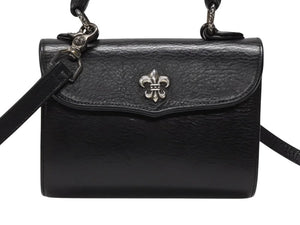 極美品 CHROME HEARTS クロムハーツ ドッグアダムス BSフレア 2WAYバッグ ダガージップ レザー シルバ−925 ブラック 中古 4b007756 