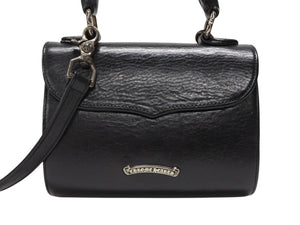 極美品 CHROME HEARTS クロムハーツ ドッグアダムス BSフレア 2WAYバッグ ダガージップ レザー シルバ−925 ブラック 中古 4b007756 