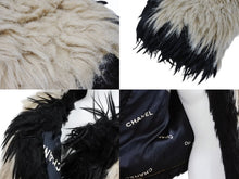 Load image into Gallery viewer, Very good condition CHANEL fur jacket with Coco Mark print, beige and black, size 42, P03723, pre-owned, 4b007757 