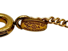 画像をギャラリービューアに読み込む, 極美品 CHANEL シャネル ラインストーン ココマーク ネックレス 01A刻印 重量6.0g ゴールド金具 中古 4b007759