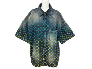 Excellent condition LOUIS VUITTON Rainbow Monogram Denim Shirt RM231 YM4 HOS72X Indigo Multicolor Cotton Size XL Pre-owned 4b007762 