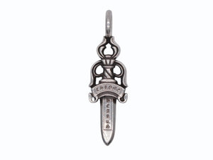 CHROME HEARTS クロムハーツ ダブルダガー ペンダント シルバーネックレストップ シルバー925 21.8g 美品 中古 4b007763