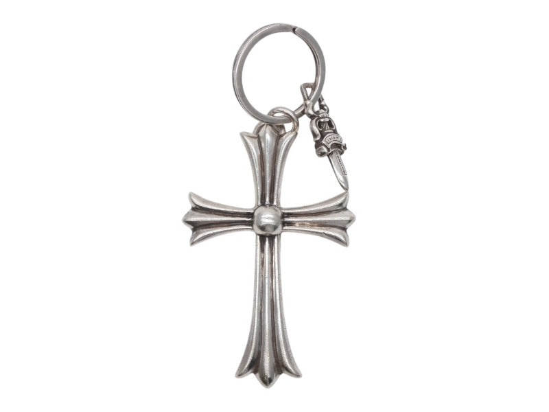 CHROME HEARTS クロムハーツ ラージクロス キーリング ダガー 重量約51.2g STERLING刻印 スターリングシルバー 美品 中古 4b007768