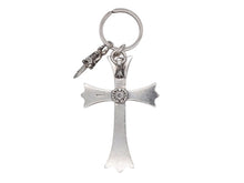 Load image into Gallery viewer, CHROME HEARTS クロムハーツ ラージクロス キーリング ダガー 重量約51.2g STERLING刻印 スターリングシルバー 美品 中古 4b007768