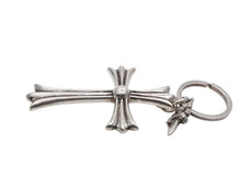 Load image into Gallery viewer, CHROME HEARTS クロムハーツ ラージクロス キーリング ダガー 重量約51.2g STERLING刻印 スターリングシルバー 美品 中古 4b007768