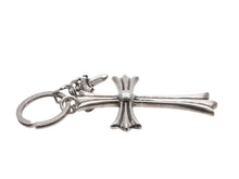 Load image into Gallery viewer, CHROME HEARTS クロムハーツ ラージクロス キーリング ダガー 重量約51.2g STERLING刻印 スターリングシルバー 美品 中古 4b007768