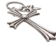 Load image into Gallery viewer, CHROME HEARTS クロムハーツ ラージクロス キーリング ダガー 重量約51.2g STERLING刻印 スターリングシルバー 美品 中古 4b007768