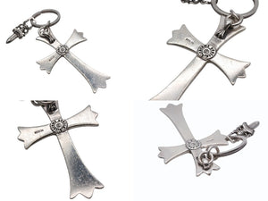 CHROME HEARTS クロムハーツ ラージクロス キーリング ダガー 重量約51.2g STERLING刻印 スターリングシルバー 美品 中古 4b007768