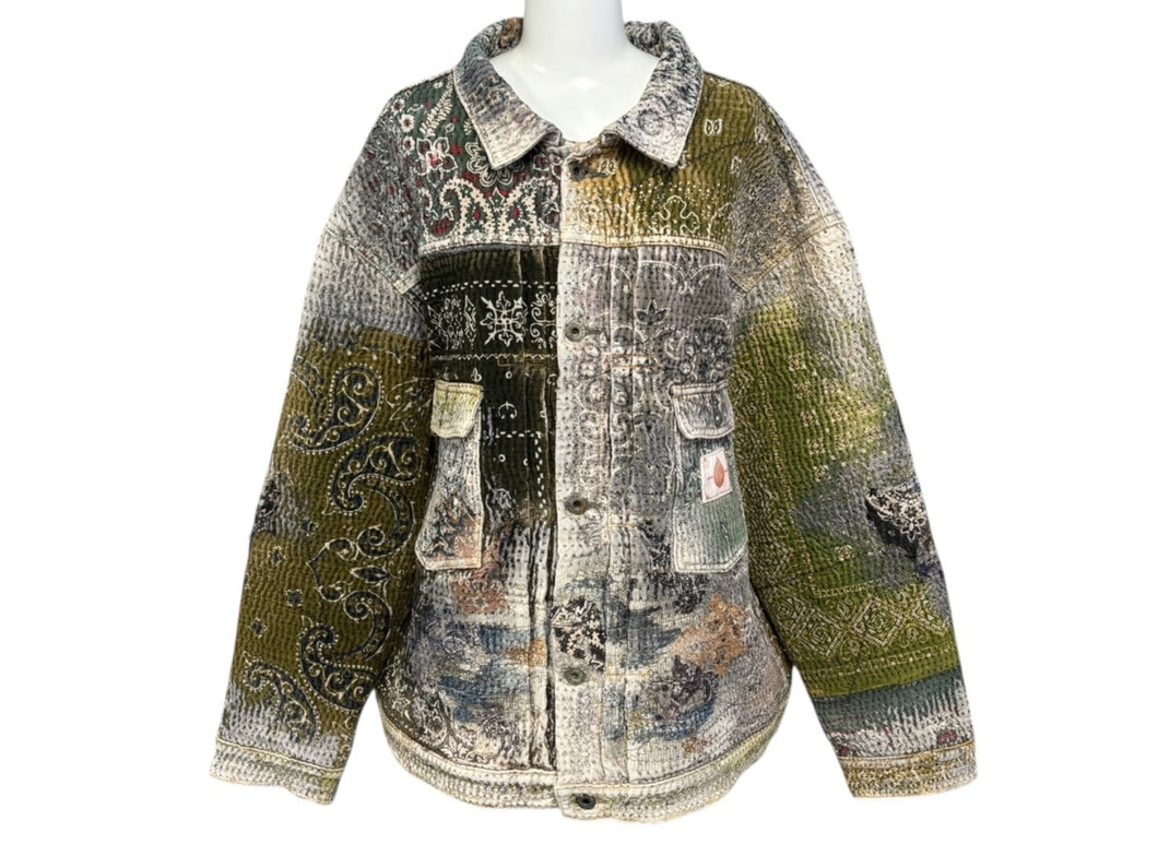極美品 Victor Victor Worldwide ヴィクターヴィクターワールドワイド x Proleta Re Art プロレタリアート BORO ジャケット サイズXL 中古 4b007797