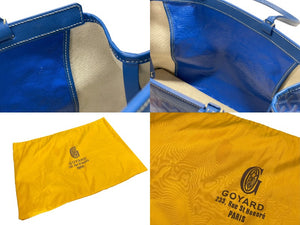極美品 GOYARD ゴヤール ベルシャスPM トートバッグ ブルー PVC レザー 中古 4b007802