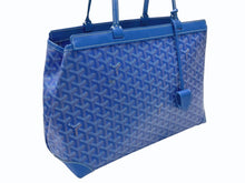 Load image into Gallery viewer, 極美品 GOYARD ゴヤール ベルシャスPM トートバッグ ブルー PVC レザー 中古 4b007802