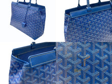 Load image into Gallery viewer, 極美品 GOYARD ゴヤール ベルシャスPM トートバッグ ブルー PVC レザー 中古 4b007802