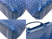 Load image into Gallery viewer, 極美品 GOYARD ゴヤール ベルシャスPM トートバッグ ブルー PVC レザー 中古 4b007802