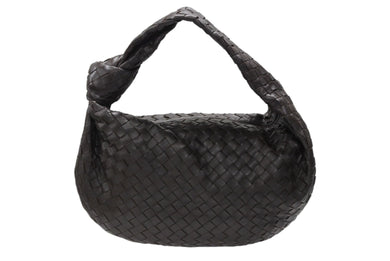 新品同様 BOTTEGAVENETA ボッテガヴェネタ ジョディ ハンドバッグ イントレチャート ラムスキン レザー 76928 YCPPI ブラウン 中古 4b007803