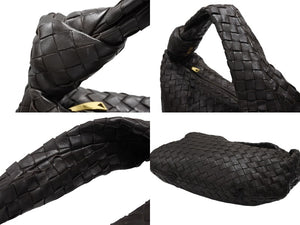新品同様 BOTTEGAVENETA ボッテガヴェネタ ジョディ ハンドバッグ イントレチャート ラムスキン レザー 76928 YCPPI ブラウン 中古 4b007803