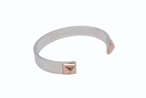 HERMES エルメス クルー ドゥ H ジョンク 2クルー バングル H121455B 重量約36.9g サイズXXL シルバー925 ピンクゴールド750 美品 中古 4b007806