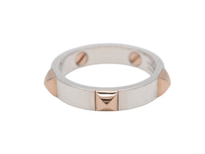 極美品 HERMES エルメス クルー ドゥ H 5クルー リング 指輪 H123646B 重量約5.0g サイズ55 14.5号 シルバー925 ピンクゴールド750 中古 4b007807