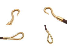 画像をギャラリービューアに読み込む, HERMES エルメス Jumbo H ジャンボチョーカー ネックレス 2連ブレスレット アクセサリー レザー ブラウン ゴールド金具 美品 中古 4b007854