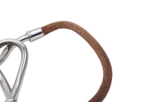 画像をギャラリービューアに読み込む, HERMES エルメス Jumbo H ジャンボブレスレット アクセサリー レザー ブラウン シルバー金具 良品 中古 4b007856