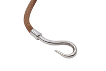 画像をギャラリービューアに読み込む, HERMES エルメス Jumbo H ジャンボブレスレット アクセサリー レザー ブラウン シルバー金具 良品 中古 4b007856