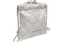 Load image into Gallery viewer, CHANEL シャネル CHANEL22 チェーンショルダーリュック ラージ 2WAY AS3313 ランダム番台 カーフ ココマーク ホワイト 美品 中古 4b007871