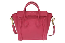 Load image into Gallery viewer, 極美品 CELINE セリーヌ ラゲージ ナノ ショッパーバッグ 2WAYバッグ U-AT-0129 レザー ピンク アンティークゴールド金具 中古 4b007873