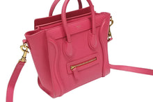 Load image into Gallery viewer, 極美品 CELINE セリーヌ ラゲージ ナノ ショッパーバッグ 2WAYバッグ U-AT-0129 レザー ピンク アンティークゴールド金具 中古 4b007873